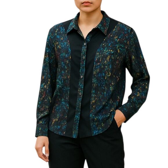 Derek Lam Design Nation Printed Button Down Shirt Size S - Picture 2 of 7